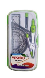 ست هندسه 7 تکه وشکو VESHKO | پرگار فلزی، خط‌کش، نقاله و گونیا - Image 5